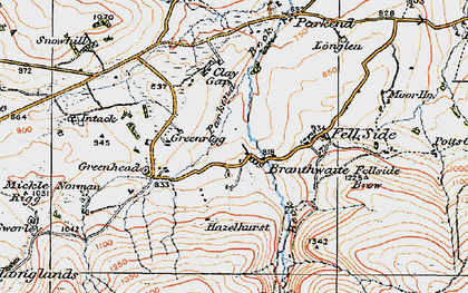 Old map of Branthwaite in 1925