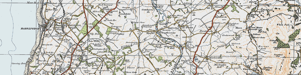 Old map of Branthwaite Edge in 1925