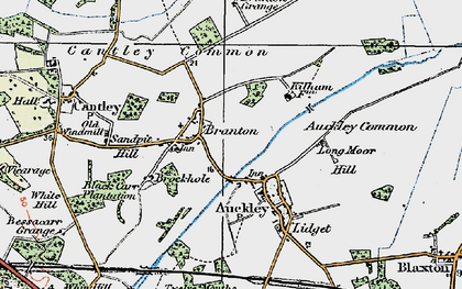 Old map of Branton in 1923