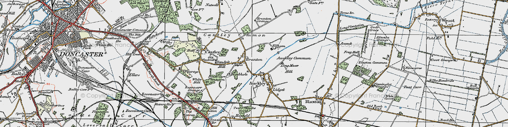 Old map of Branton in 1923