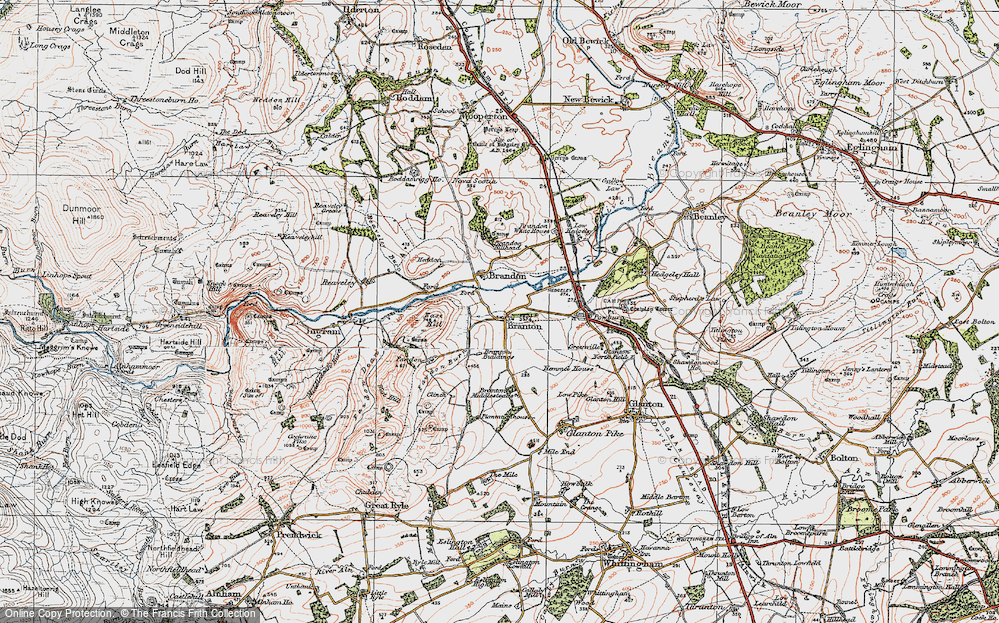 Old Map of Branton, 1926 in 1926