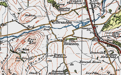 Old map of Branton in 1926