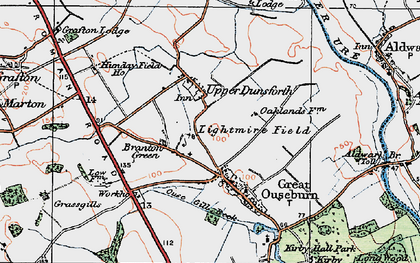 Old map of Branton Green in 1925