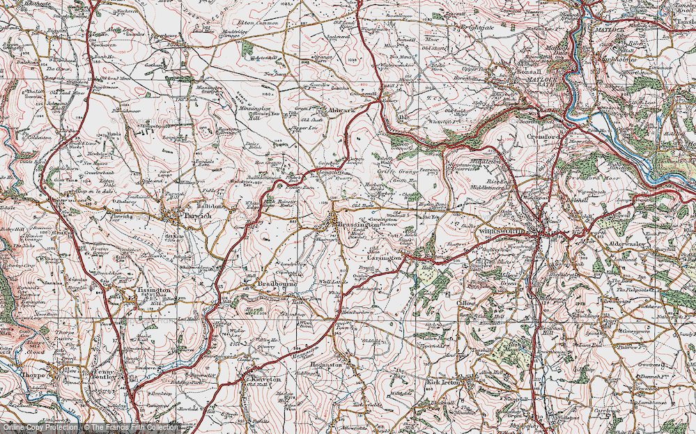 Old Map of Brassington, 1923 in 1923