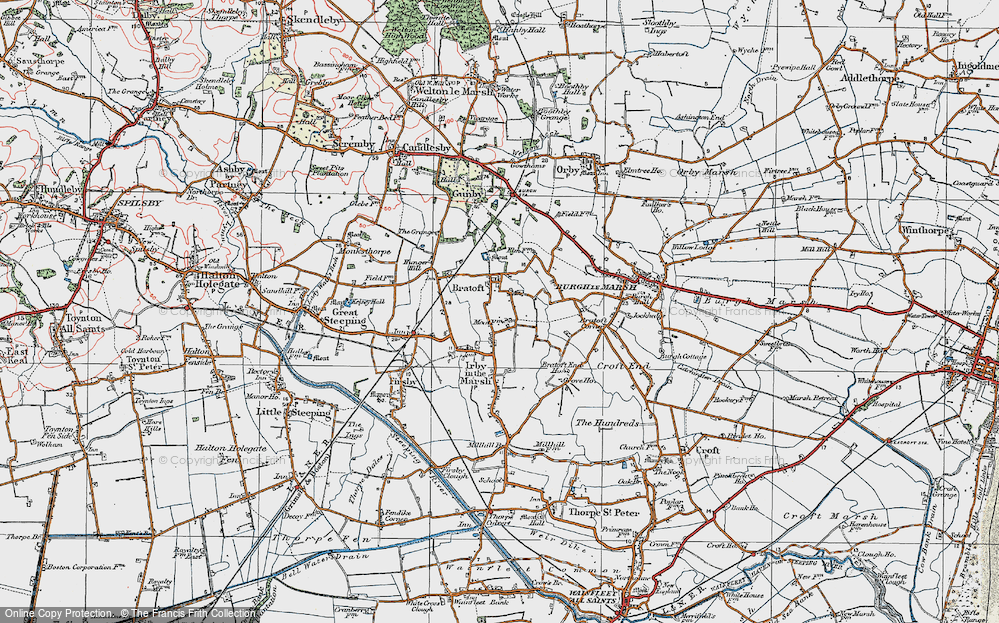 Old Map of Bratoft, 1923 in 1923