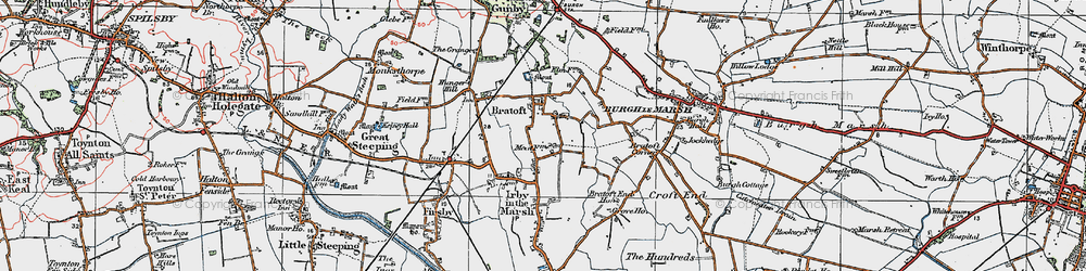 Old map of Bratoft in 1923