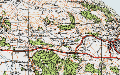Old map of Bratton in 1919