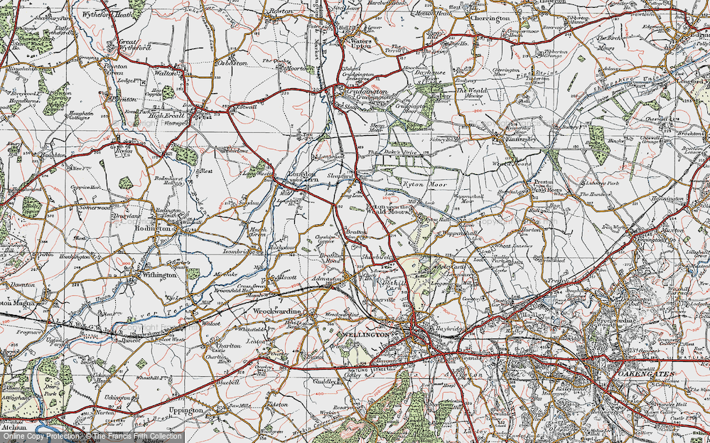Old Map of Bratton, 1921 in 1921