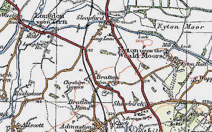 Old map of Bratton in 1921