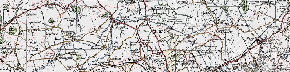 Old map of Bratton in 1921