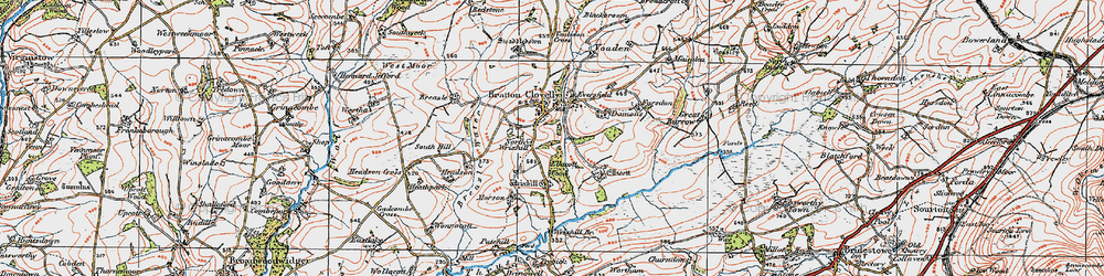 Old map of Breazle Water in 1919