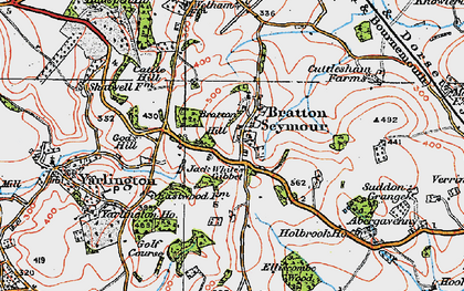 Old map of Bratton Seymour in 1919