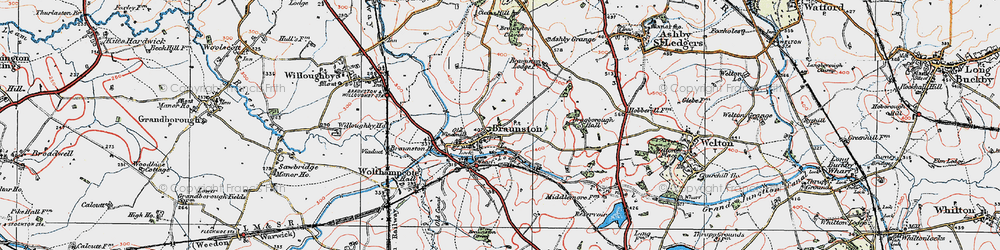 Old map of Braunston Tunnel in 1919