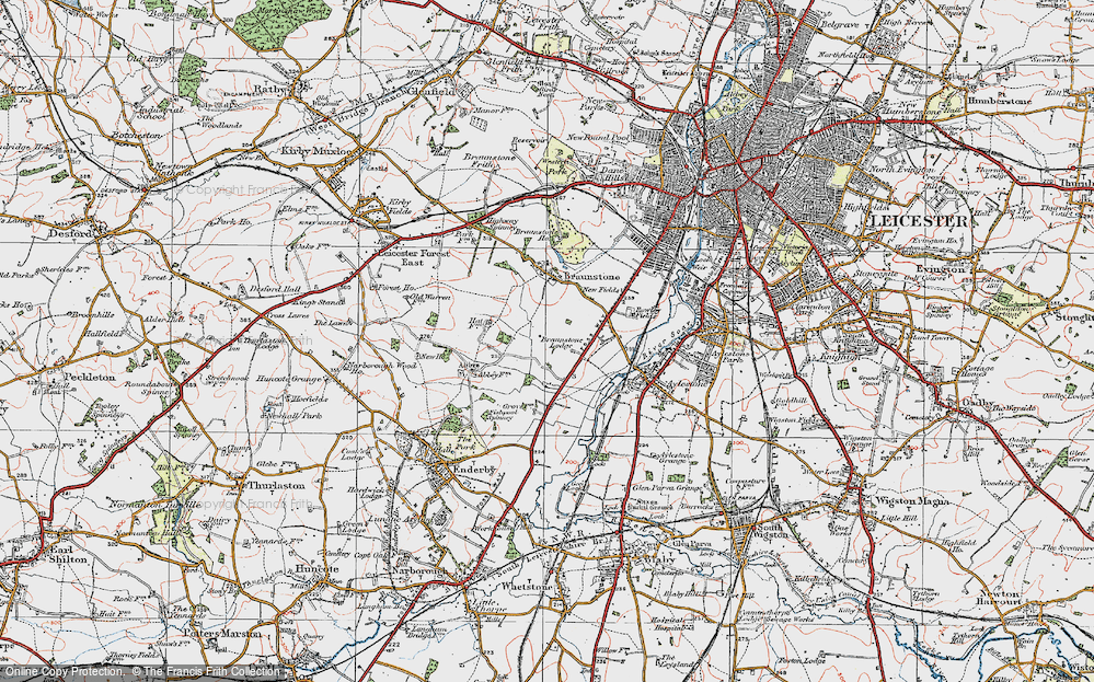 Old Map of Braunstone Town, 1921 in 1921