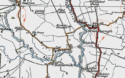 Old map of Brawby Grange in 1925