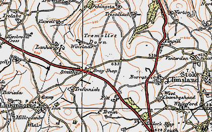 Old map of Bray Shop in 1919