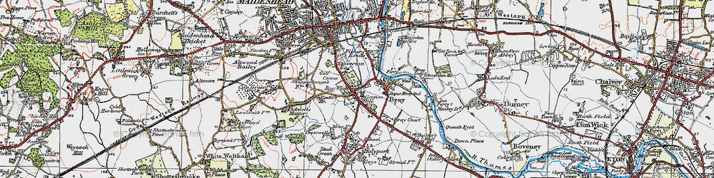 Old map of Bray Wick in 1919