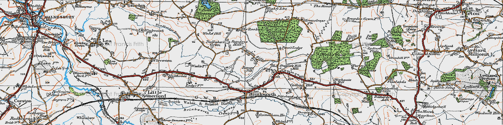 Old map of Braydon Side in 1919