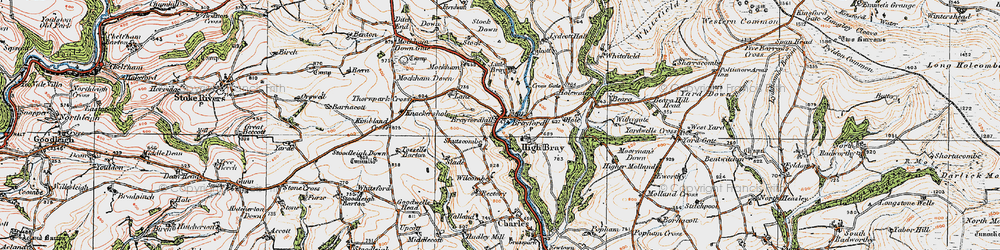 Old map of Brayford in 1919