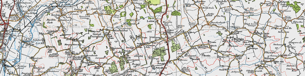 Old map of Brays Grove in 1919