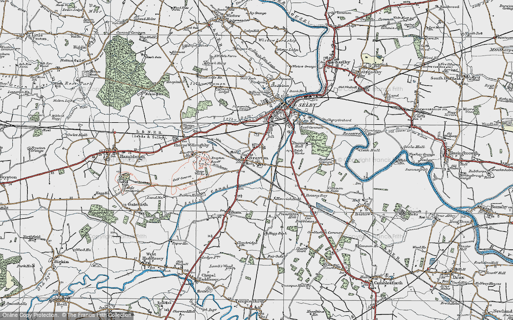 Old Map of Brayton, 1924 in 1924