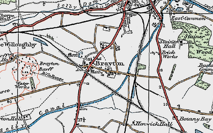 Old map of Brayton in 1924