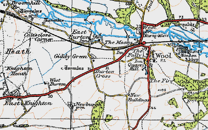 Old map of Burton Cross in 1919