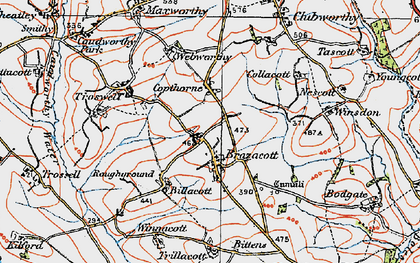 Old map of Brazacott in 1919