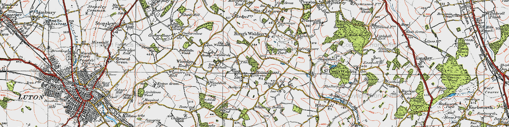 Old map of Breachwood Green in 1920