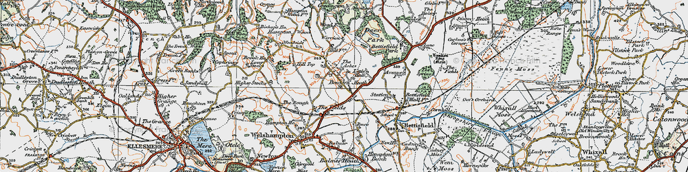 Old map of Breaden Heath in 1921