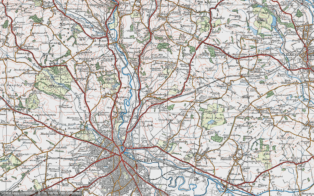 Old Map of Breadsall, 1921 in 1921