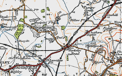 Old map of Breadstone in 1919