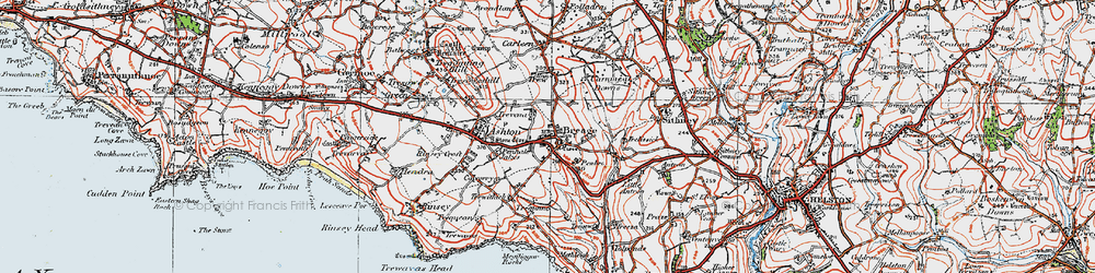 Old map of Breage in 1919