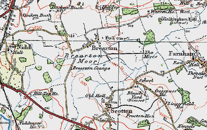 Old map of Brearton Moor in 1925