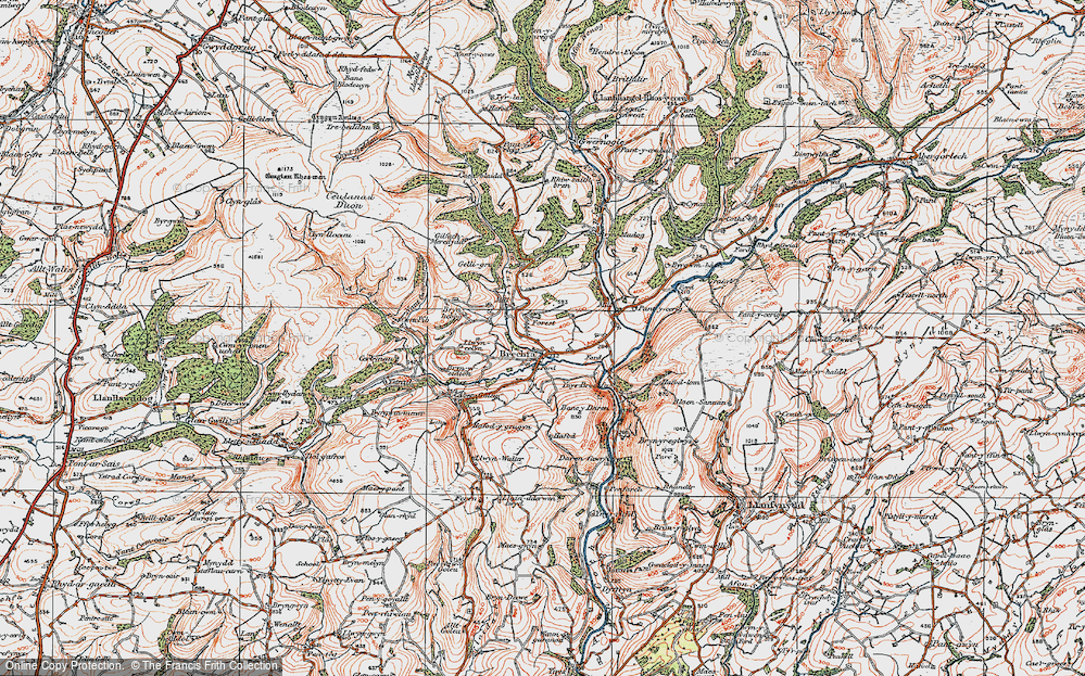 Old Map of Brechfa, 1923 in 1923