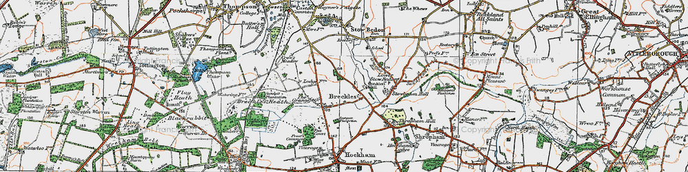 Old map of Breckles in 1921