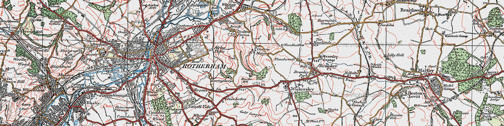 Old map of Brecks in 1923