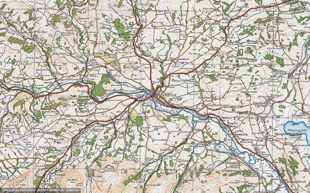 Old Map of Brecon, 1923 in 1923