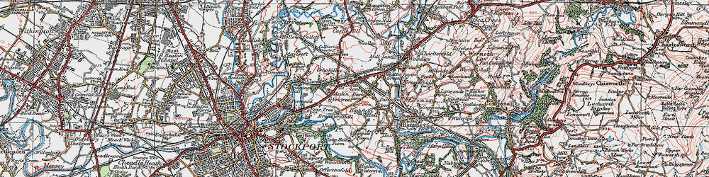 Old map of Bredbury in 1923