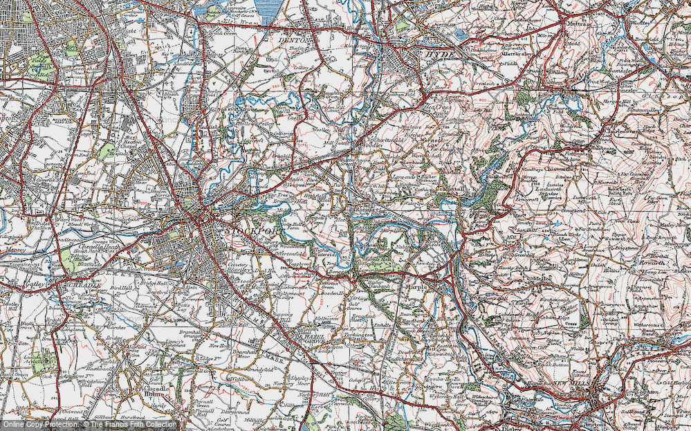 Old Map of Bredbury Green, 1923 in 1923