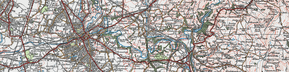 Old map of Bredbury Green in 1923