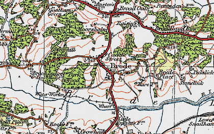 Old map of Brede in 1921