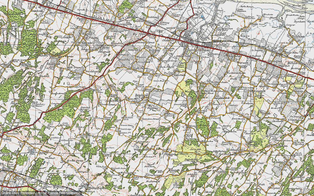 Old Map of Bredgar, 1921 in 1921