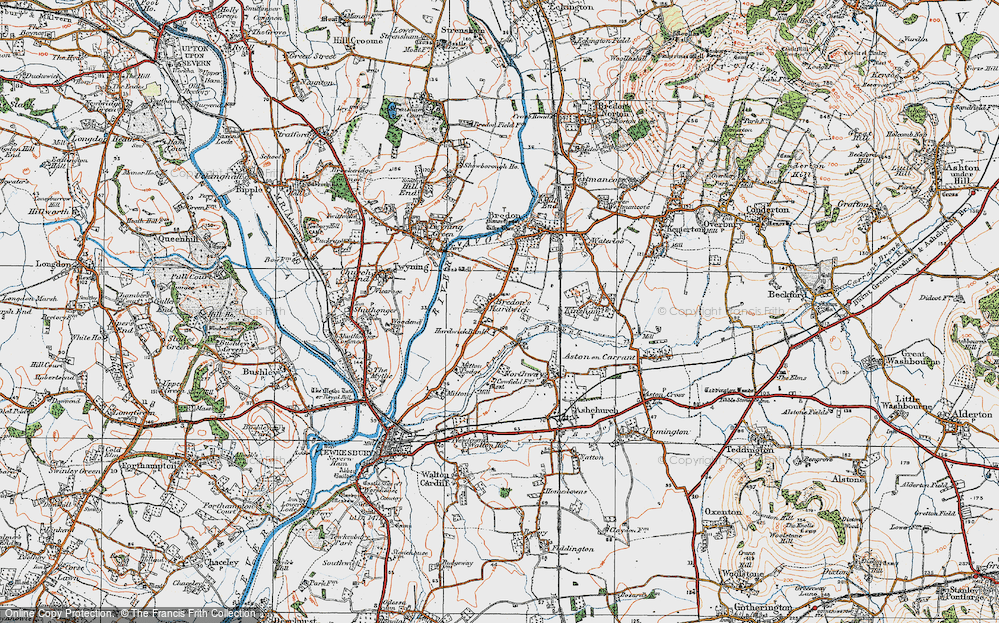 Old Map of Bredon's Hardwick, 1919 in 1919