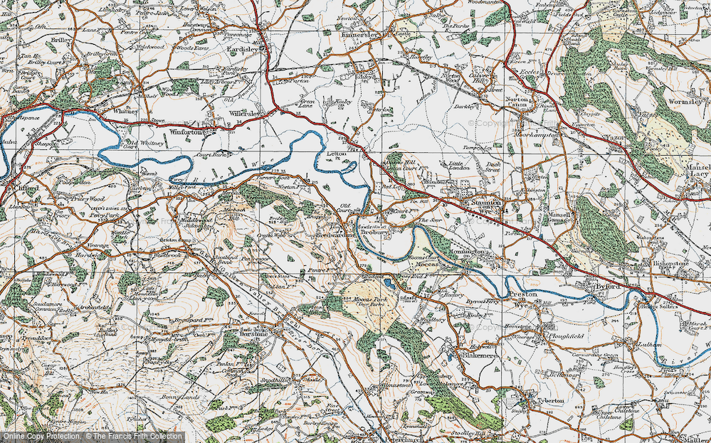 Old Map of Bredwardine, 1920 in 1920