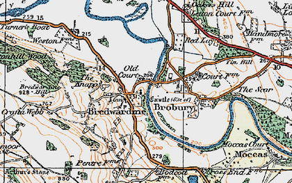Old map of Bredwardine in 1920