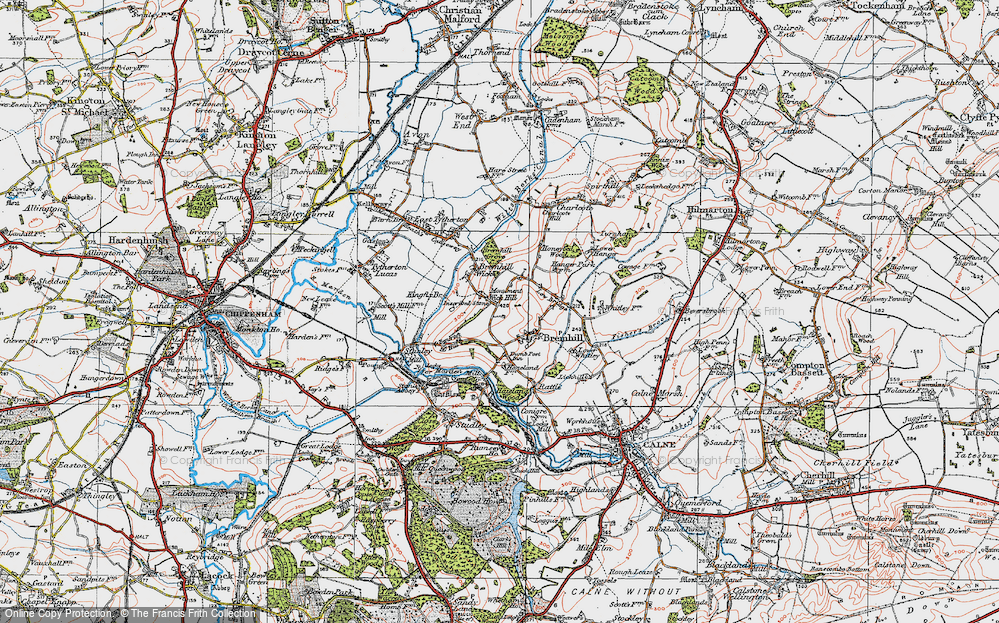 Old Map of Historic Map covering Bencroft Hill in 1919