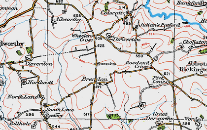 Old map of Brendon in 1919