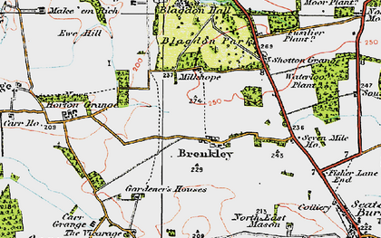 Old map of Brenkley in 1925