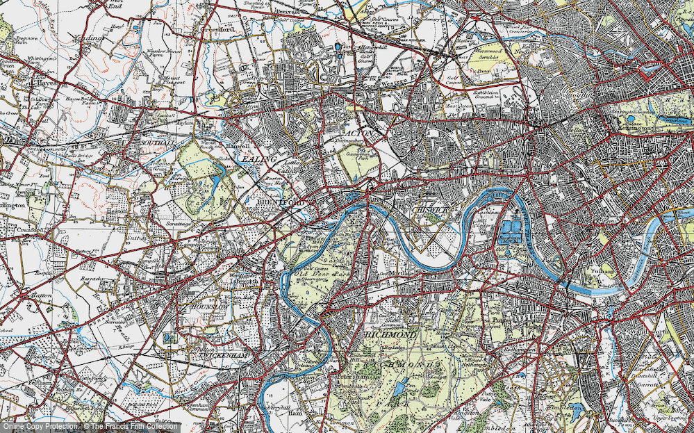 Old Map of Brentford, 1920 in 1920